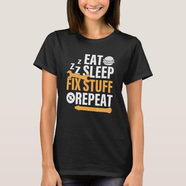 Camiseta Coma la Burger Sleep Fix Studs Repetir (Anverso)