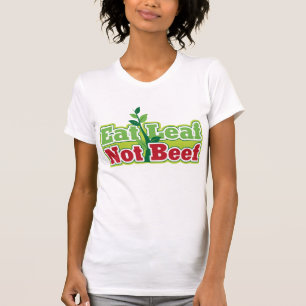 Camiseta Coma la carne de vaca de la hoja no