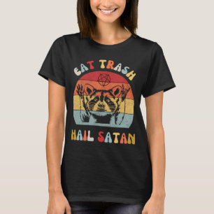 Camiseta Coma la cola de la basura Satan Raccoon Possum Fun