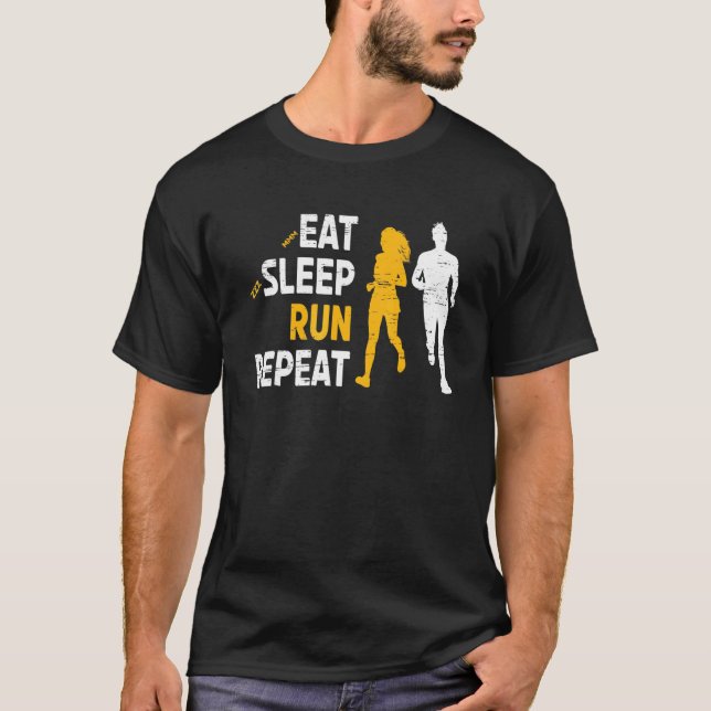 Camiseta Coma La Ejecución Del Sueño Repita Para Un Cardio  (Anverso)