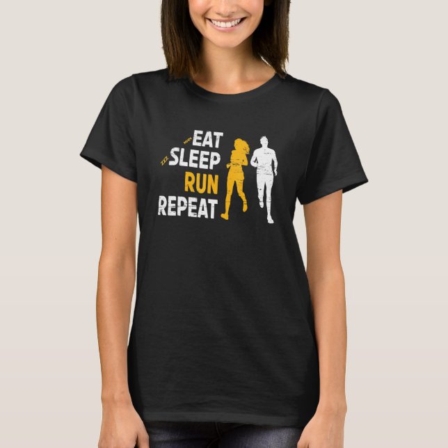 Camiseta Coma La Ejecución Del Sueño Repita Para Un Cardio  (Anverso)