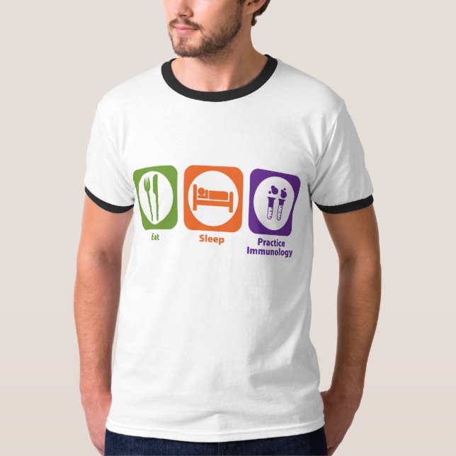 Camiseta Coma la inmunología de la práctica del sueño (Anverso)