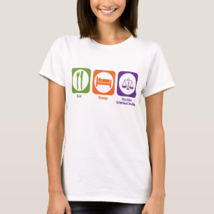 Camiseta Coma la justicia penal de la práctica del sueño
