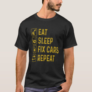 Camiseta Coma la llave de repetición de los coches de repar