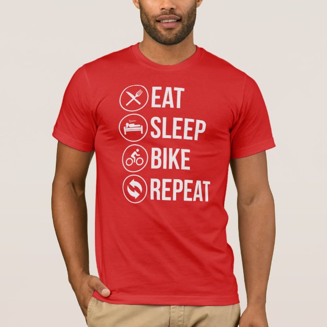 Camiseta Coma la repetición de la bici del sueño (Anverso)