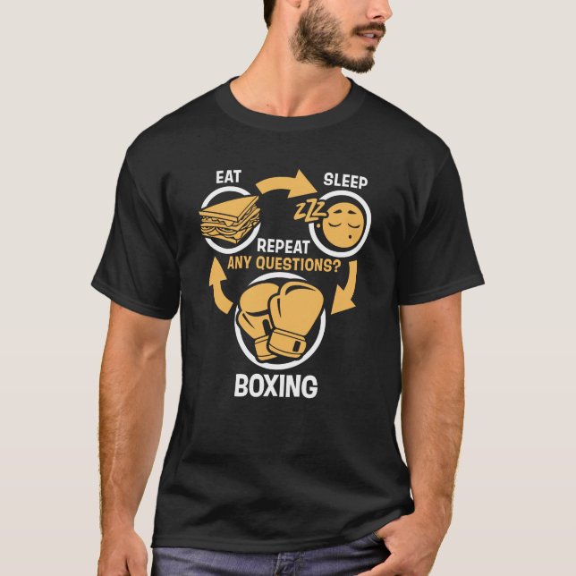 Camiseta Coma la repetición del boxeo del sueño - boxeo (Anverso)