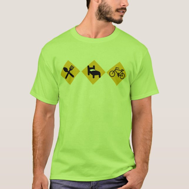 Camiseta Coma las señales de tráfico de la bicicleta del (Anverso)