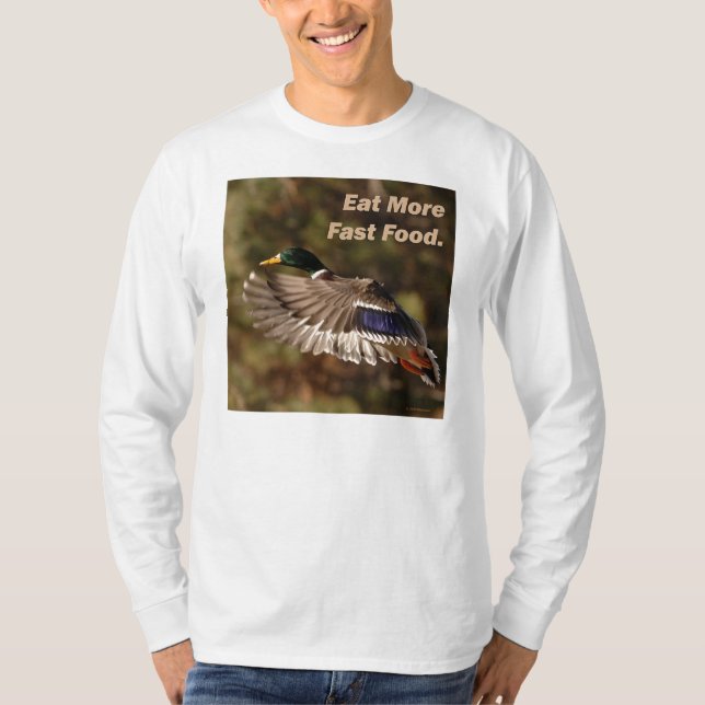 Camiseta Coma los alimentos de preparación rápida (Anverso)