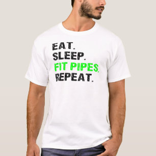 Camiseta Coma los tubos del modo de espera repetida Gracios