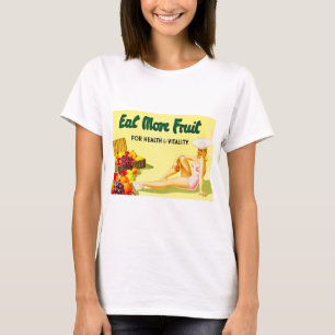 Camiseta Coma más fruta para el vintage de la salud y de l