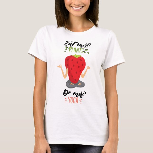 Camiseta Coma más plantas hacen más yoga (Anverso)