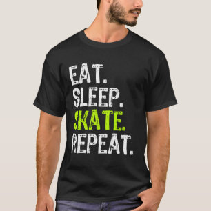 Camiseta Coma Patinaje De Piel De Sueño Repetir Patinaje De
