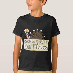 Camiseta Coma pizza graciosa Navidades lindos vegetarianos