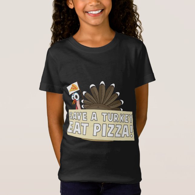 Camiseta Coma pizza graciosa Navidades lindos vegetarianos  (Anverso)