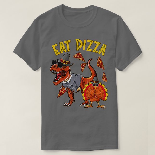 Camiseta Coma Pizza Graciosa Turquía Para Rex Youth Thanken (Diseño del anverso)