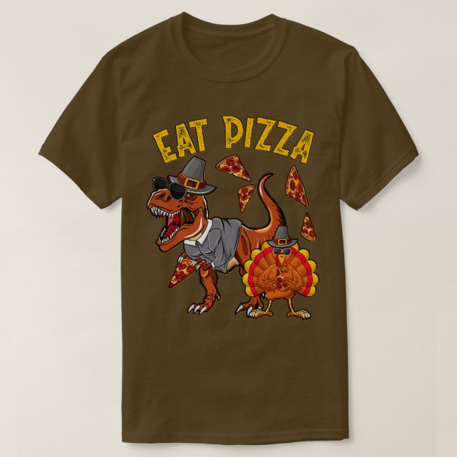 Camiseta Coma Pizza Graciosa Turquía para ser joven chico d (Diseño del anverso)