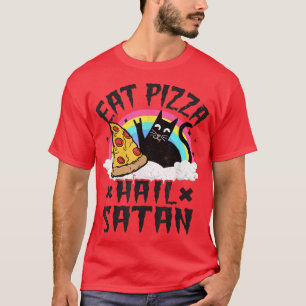 Camiseta Coma pizza, granizo, satán, gato, banda de rock, m