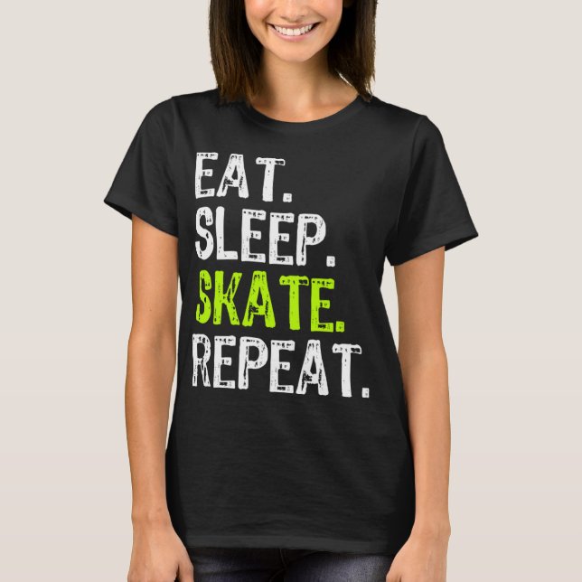 Camiseta Coma Skate Skate Repetir Patinaje De Patinaje De H (Anverso)