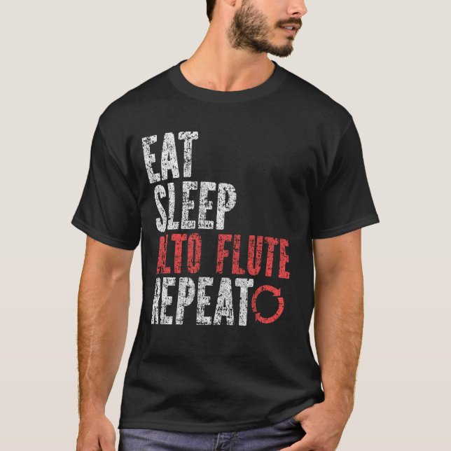 Camiseta Coma Sleep Alto flauta Repetir (Anverso)