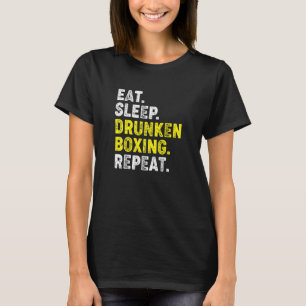 Camiseta Coma Sleep Borracho Boxing Repita. Kung Fu Chinese