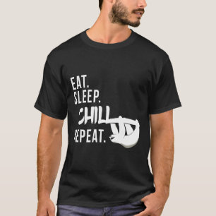 Camiseta Coma Sleep Chill Repita Silhouette Fragmento Chill