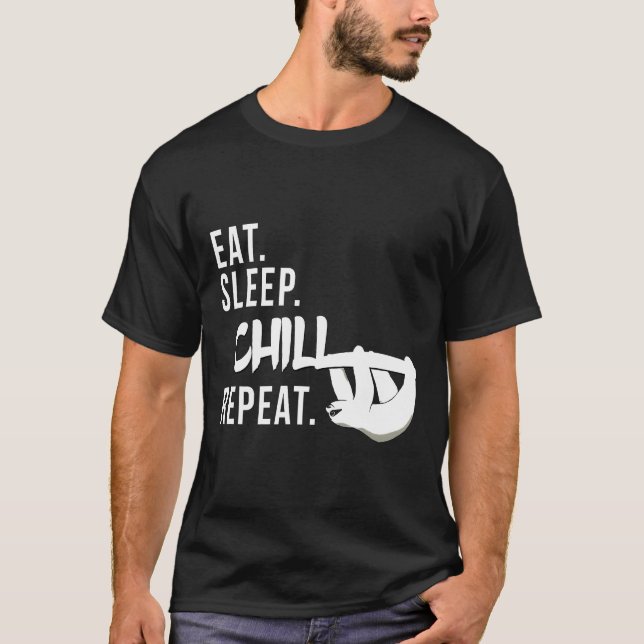 Camiseta Coma Sleep Chill Repita Silhouette Fragmento Chill (Anverso)