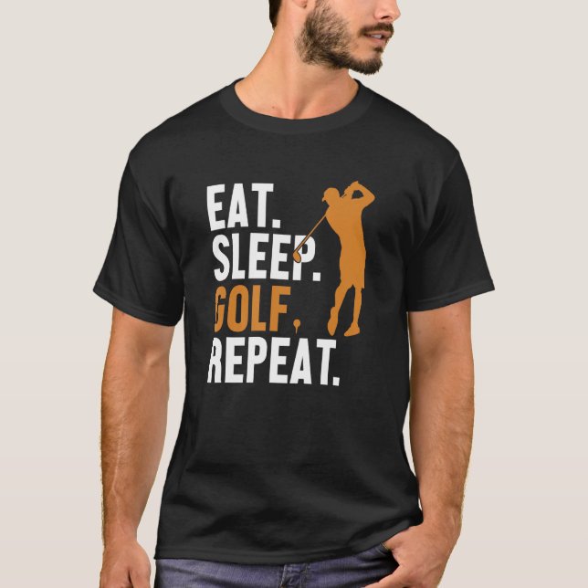 Camiseta Coma Sleep Golf Repeat Player Pro Golfer Golfing L (Anverso)