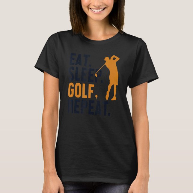 Camiseta Coma Sleep Golf Repeat Player Pro Golfer Golfing L (Anverso)