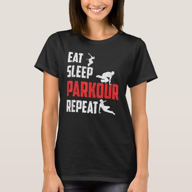 Camiseta Coma Sleep Parkour Repetir las citas de Guay (Anverso)