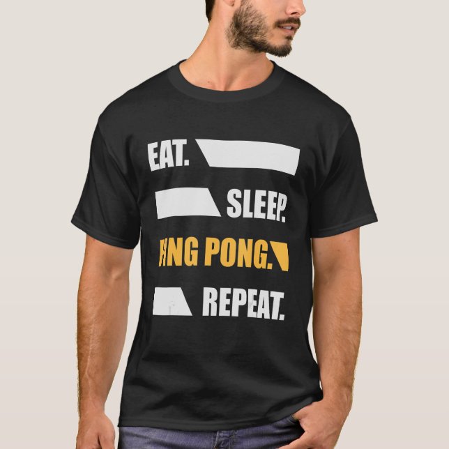 Camiseta Coma Sleep Ping Pong Repeat Paddle Sport (Anverso)