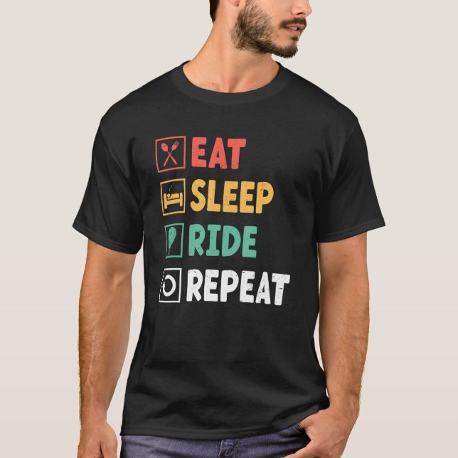Camiseta Coma Sleep Ride Repetir Aventura Ballooning F (Anverso)