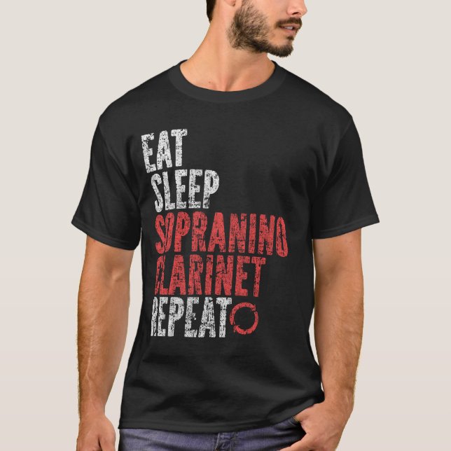 Camiseta Coma Sleep Sopranino clarinet Repetir (Anverso)