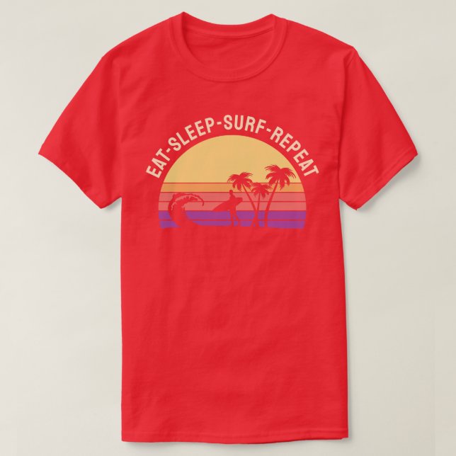 Camiseta Coma Sleep Surf Repetir 1 (Diseño del anverso)