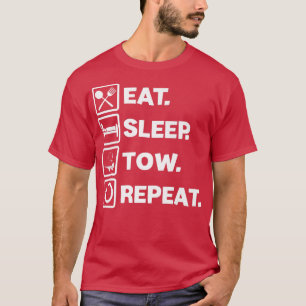 Camiseta Coma Sleep Tow Truck Car Trucker Automovil