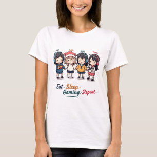 Camiseta Coma Sueño Anime Gaming Repetir Kawaii Otaku Anime