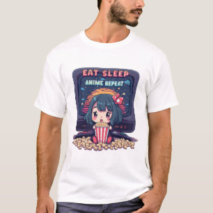 Camiseta Coma Sueño Anime Gaming Repetir Kawaii Otaku Anime