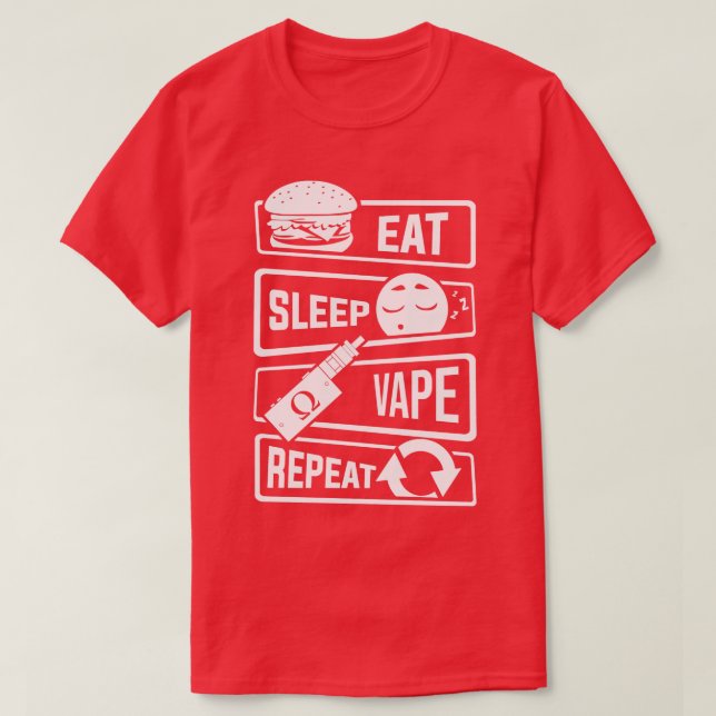 Camiseta Coma Sueño Vape Repetir Vapor Subohm Líquido ( (Diseño del anverso)