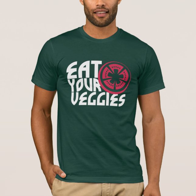Camiseta coma sus veggies (Anverso)