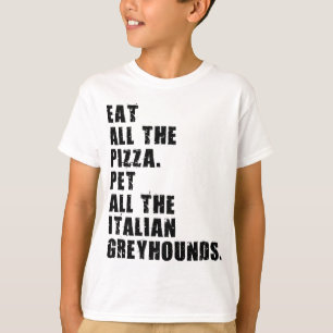 Camiseta Coma Todos Los Mascotas De Pizza Y Todos Los Greyh