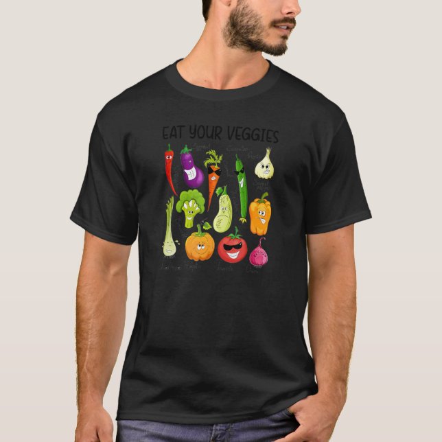 Camiseta Coma tu Vegetales Retro 90 Estilo Vegetable Vegeta (Anverso)