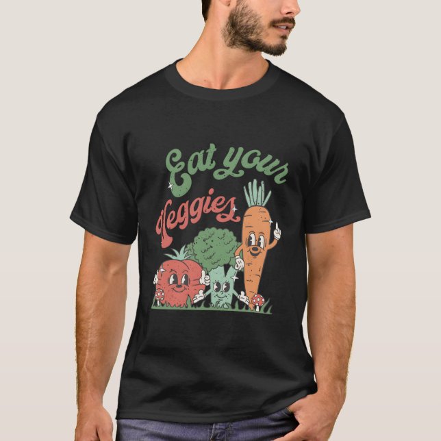 Camiseta Coma tus Vegetales Campesinos Mercado Vegetario Ve (Anverso)