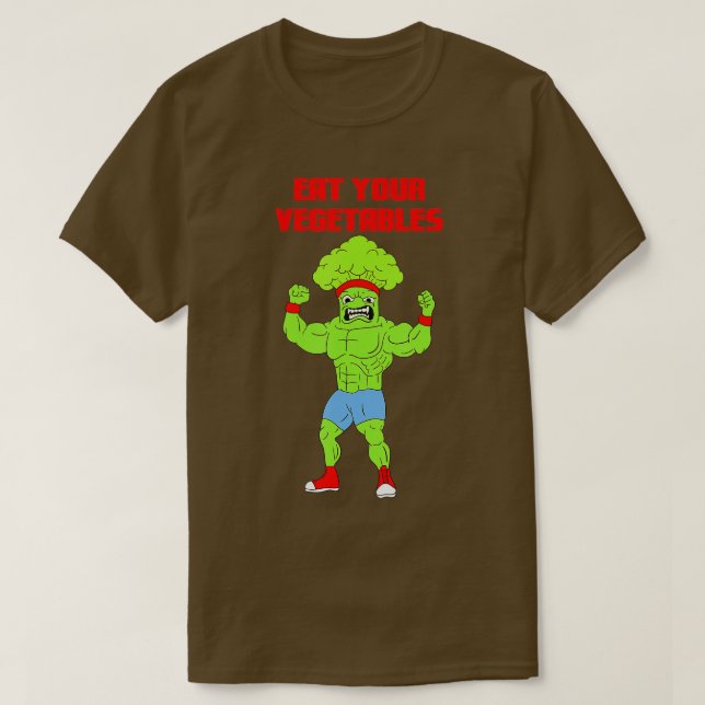 Camiseta Coma tus verduras Broccoli Halterofilia Gym Str (Diseño del anverso)