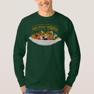 Camiseta Coma tus verduras Cita cuenco de ensaladas frescas