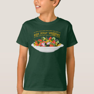 Camiseta Coma tus verduras Cita cuenco de ensaladas frescas