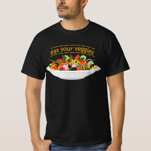 Camiseta Coma tus verduras Cita cuenco de ensaladas frescas