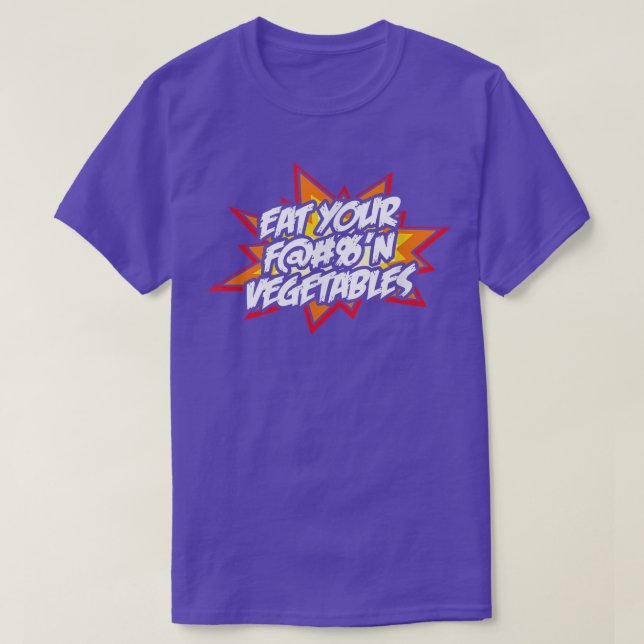 Camiseta Coma tus verduras Graciosas Vegetarias (Diseño del anverso)