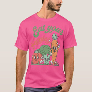 Camiseta Coma tus verduras Retro 90 Estilo Vegetable Funny