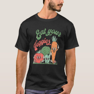 Camiseta Coma tus verduras Retro Pequeño Vegan Farmer Marke