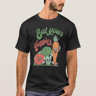 Camiseta Coma tus verduras Retro Vegetable estilo de los añ