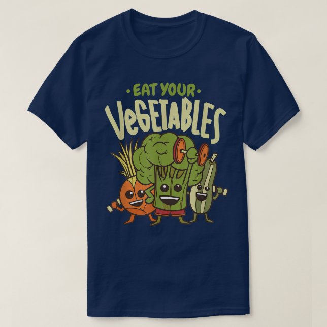 Camiseta Coma tus verduras Vegetales Vegan Funny Vegetab (Diseño del anverso)